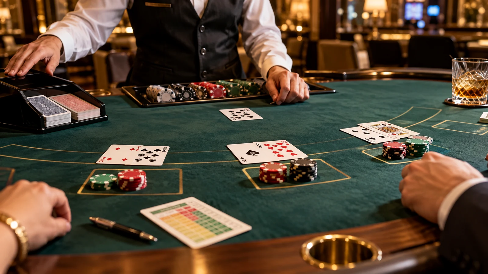 High-resolution blackjack table scene for Free Bet Blackjack